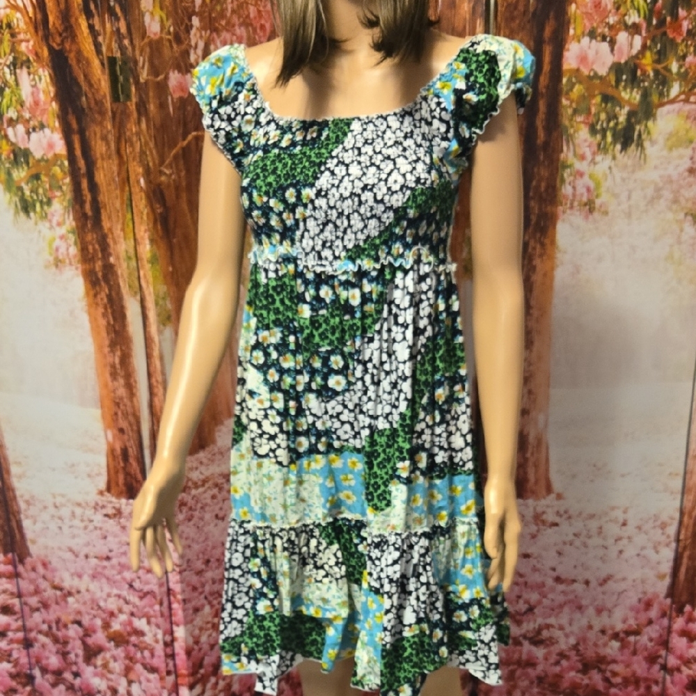 $011 Floral Patchwork Dress
